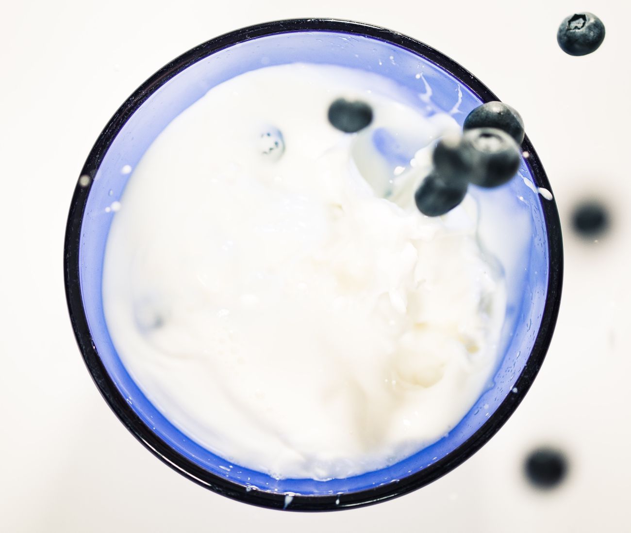 Food blueberries milk bowl